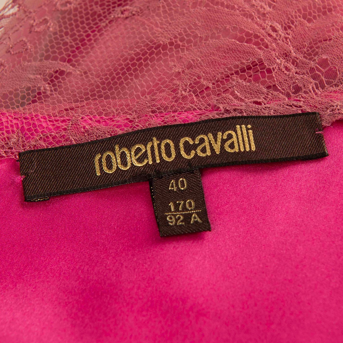 Roberto Cavalli Deep Pink Pleated Gown