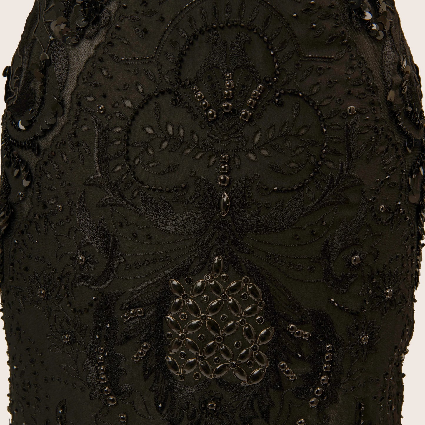 Roberto Cavalli Black Beaded Sheath Dress
