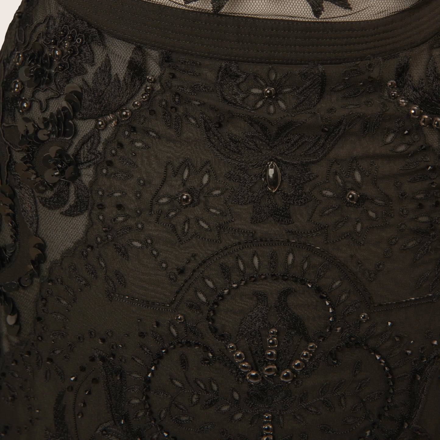 Roberto Cavalli Black Beaded Sheath Dress