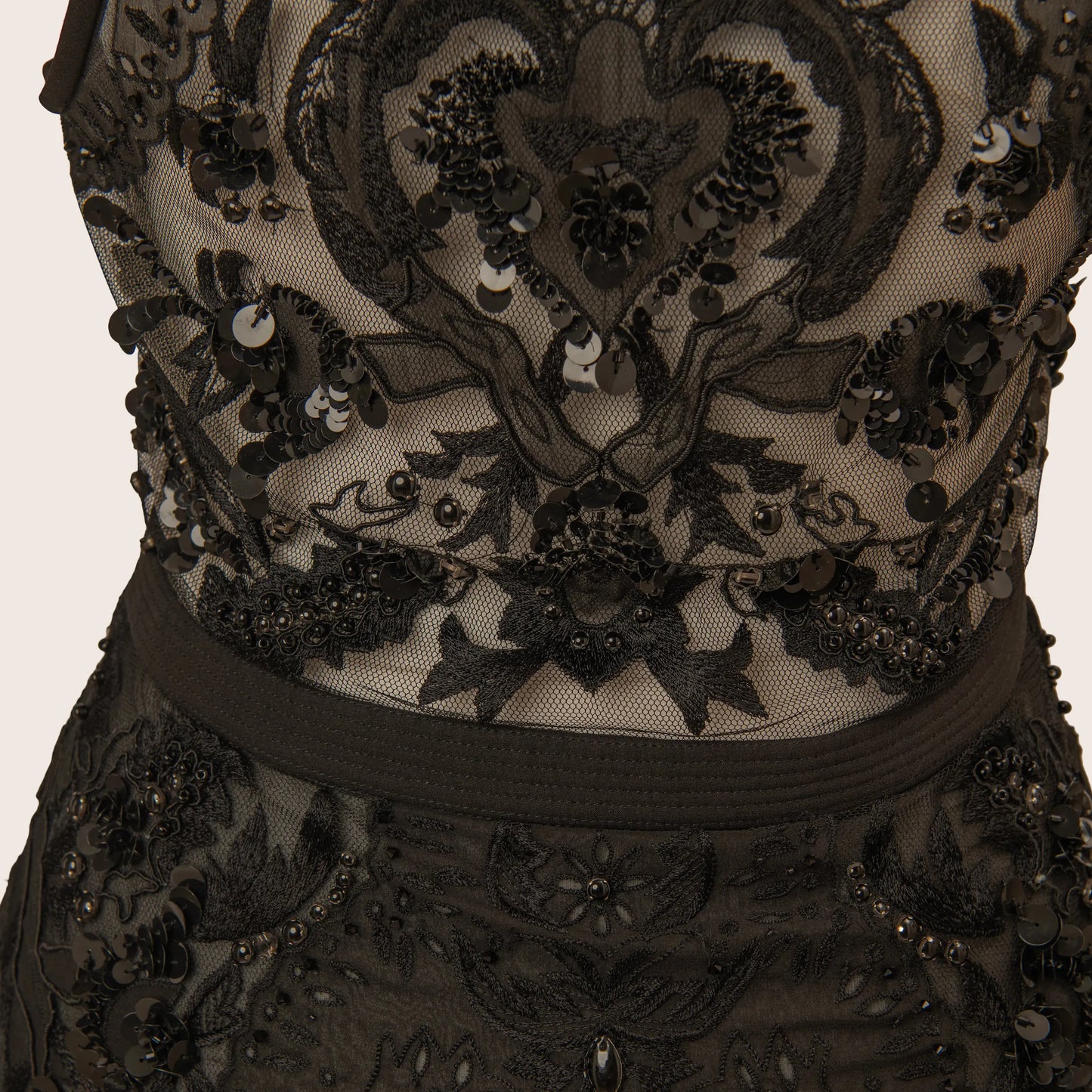 Roberto Cavalli Black Beaded Sheath Dress