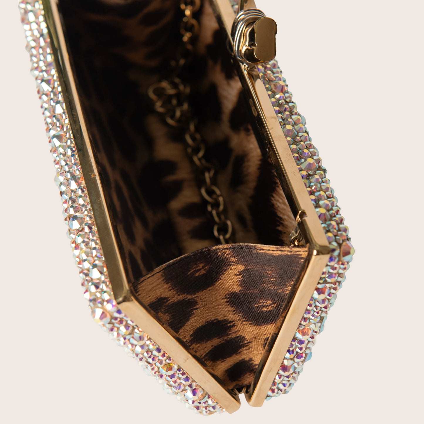 Roberto Cavalli Multicolour Clutch in Glitter Rhino Clasp