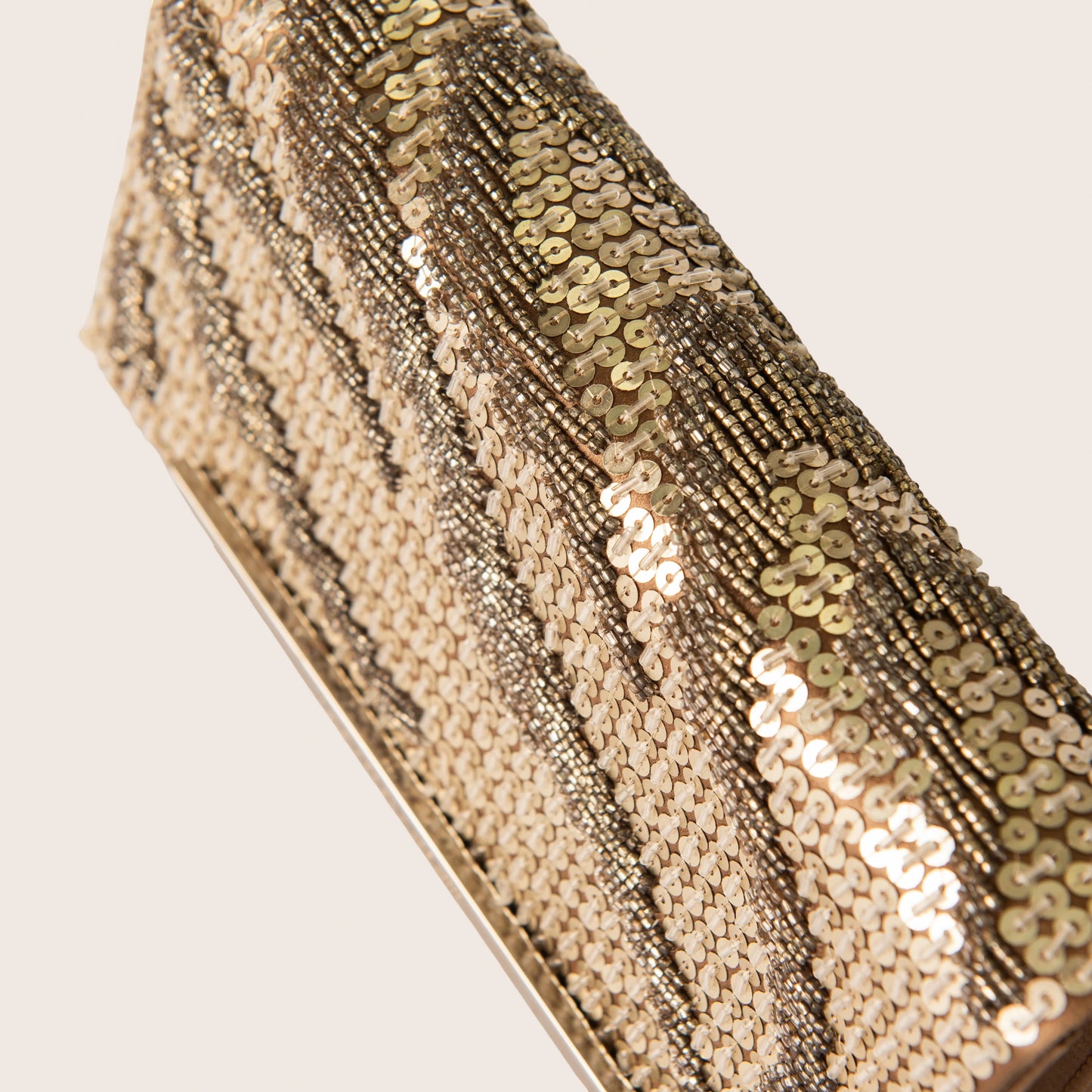Roberto Cavalli Gold Sequin Zebra Stripe Clutch