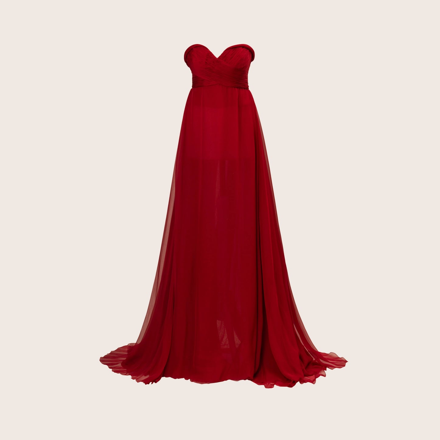 Roberto Cavalli Red Chiffon Dress