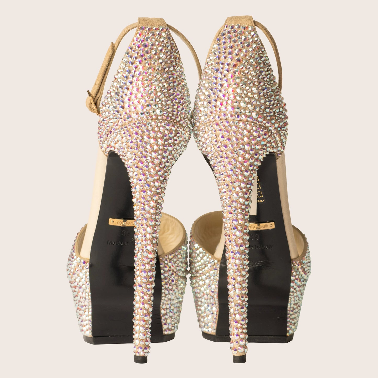 Roberto Cavalli Metallic Platform Heels