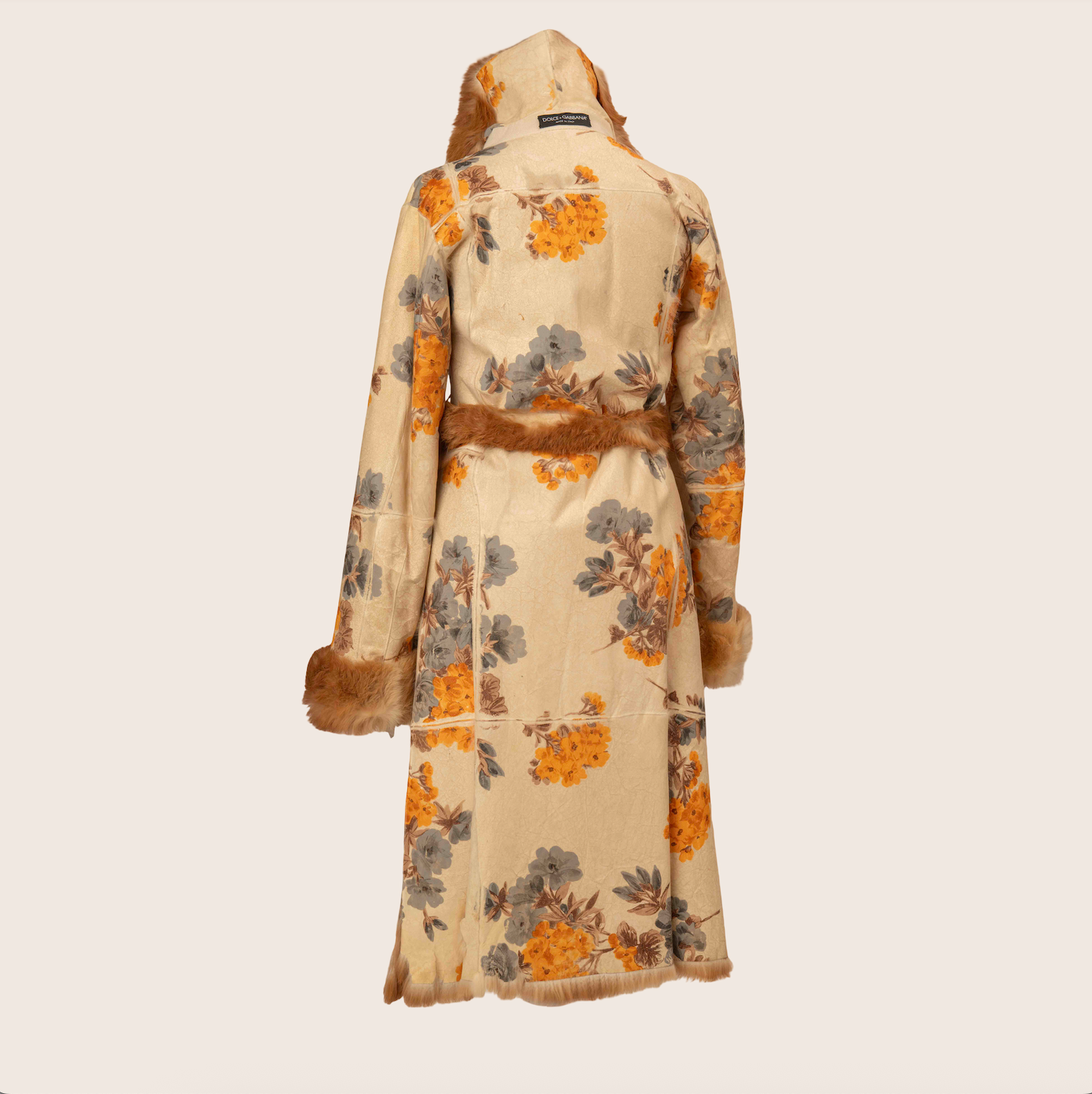 Dolce & Gabbana Floral Fur Coat