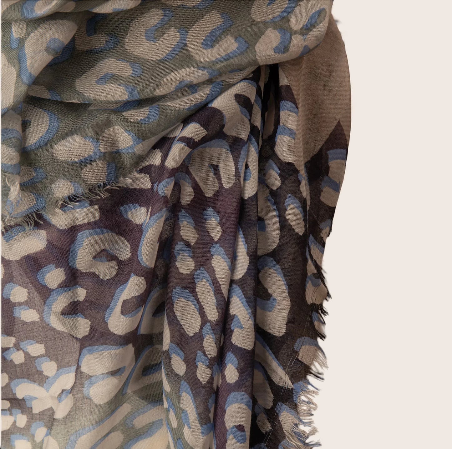 Louis Vuitton Leopard Print and Red Logo Scarf