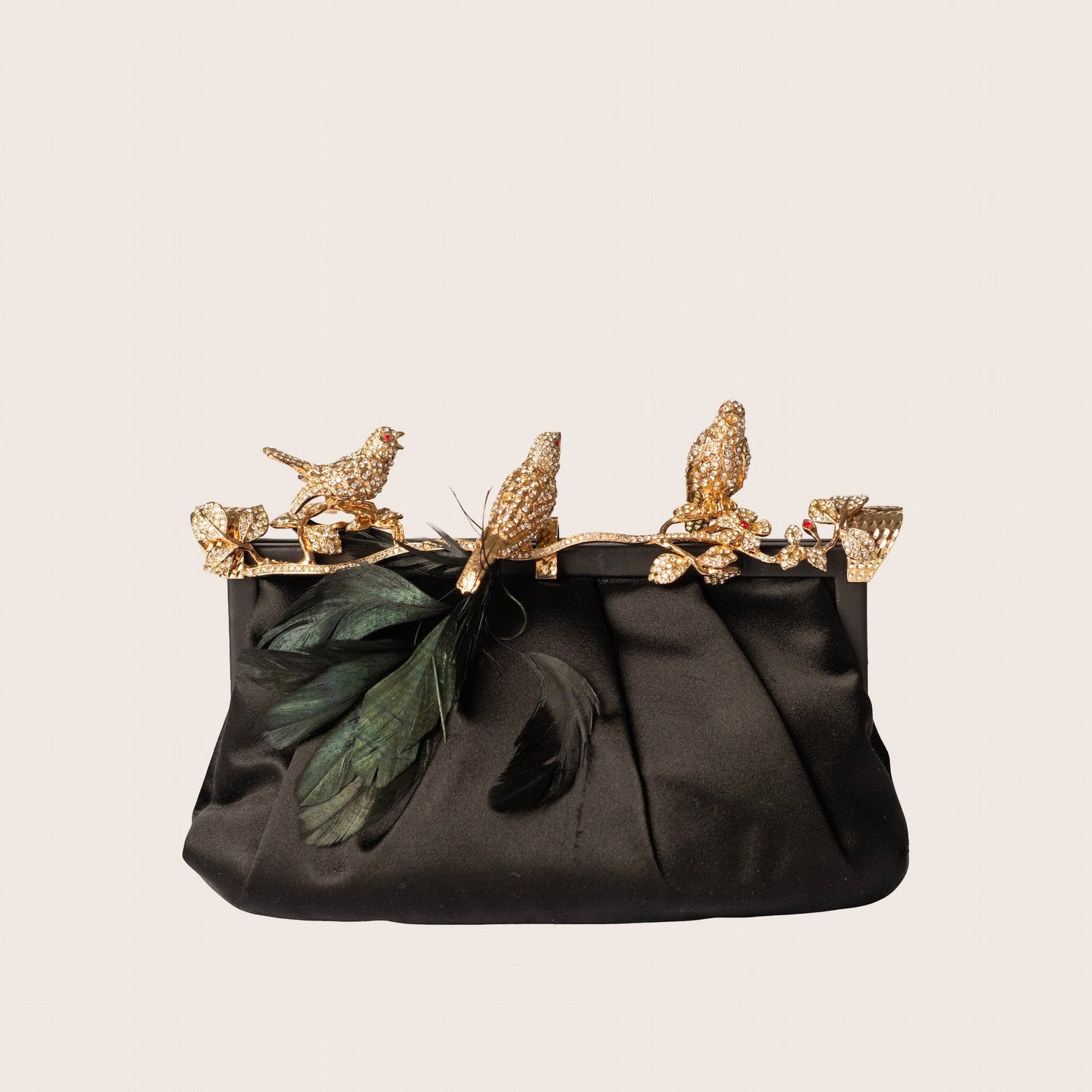 Valentino ‘Birds on a Branch’ Crystal & Feather Frame Clutch