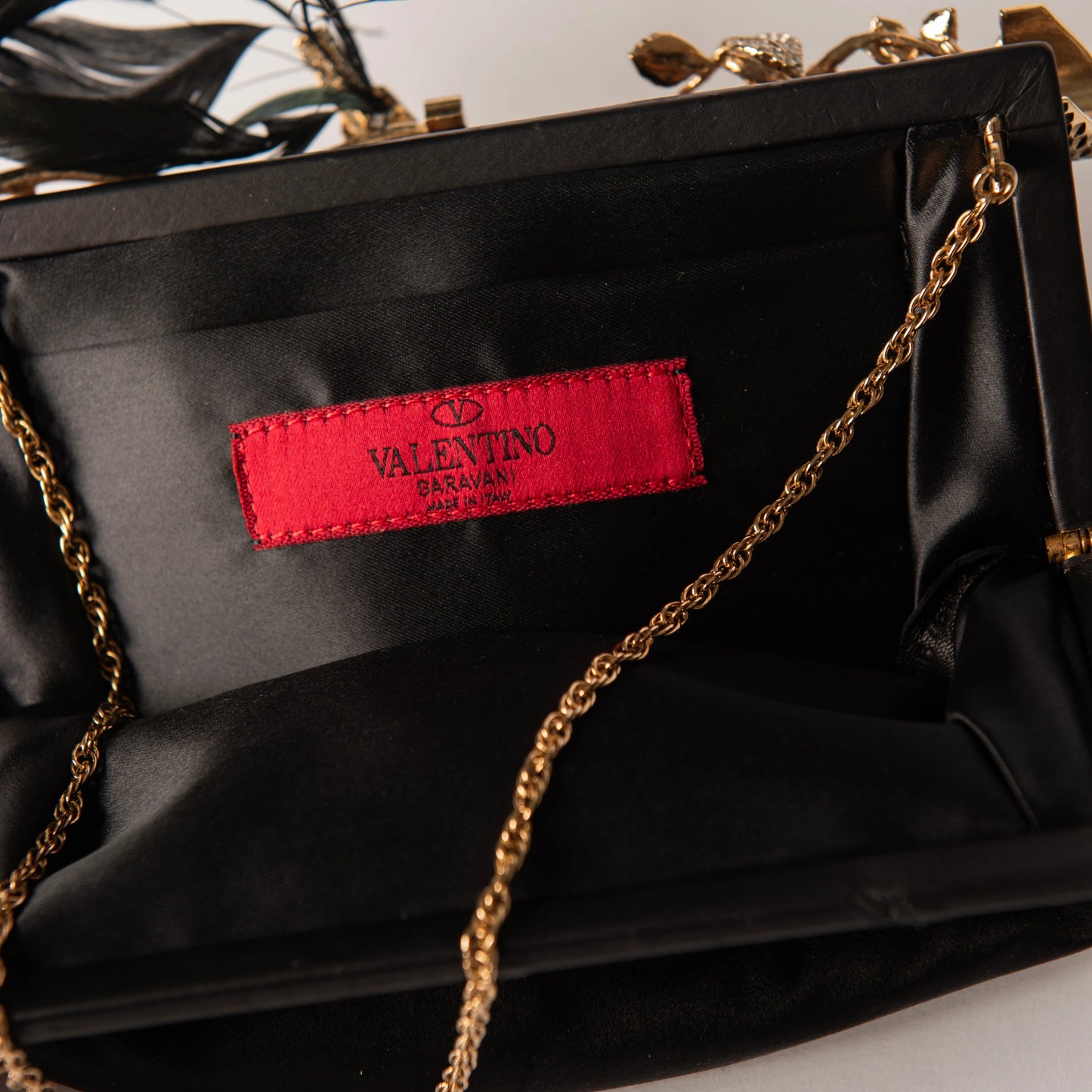 Valentino ‘Birds on a Branch’ Crystal & Feather Frame Clutch