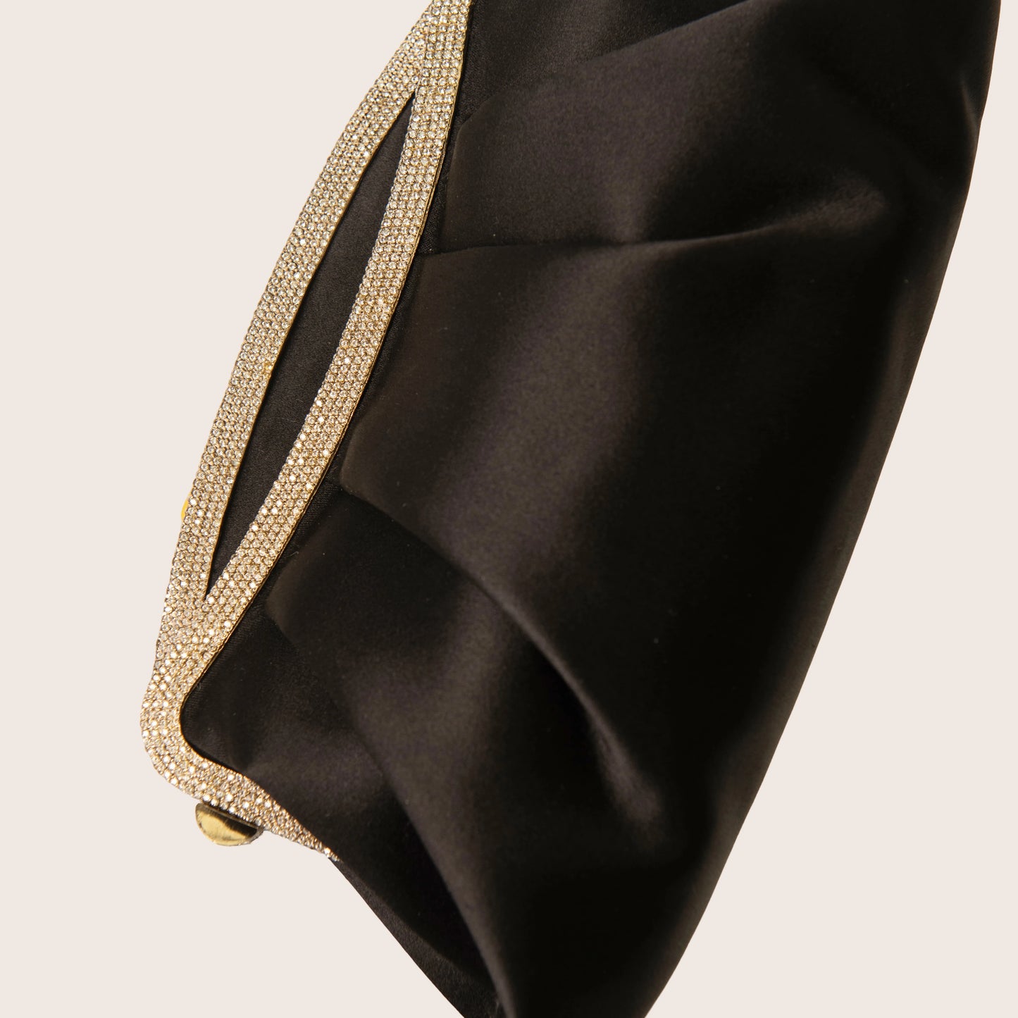 Valentino Black Satin Crystal-Frame Minaudière
