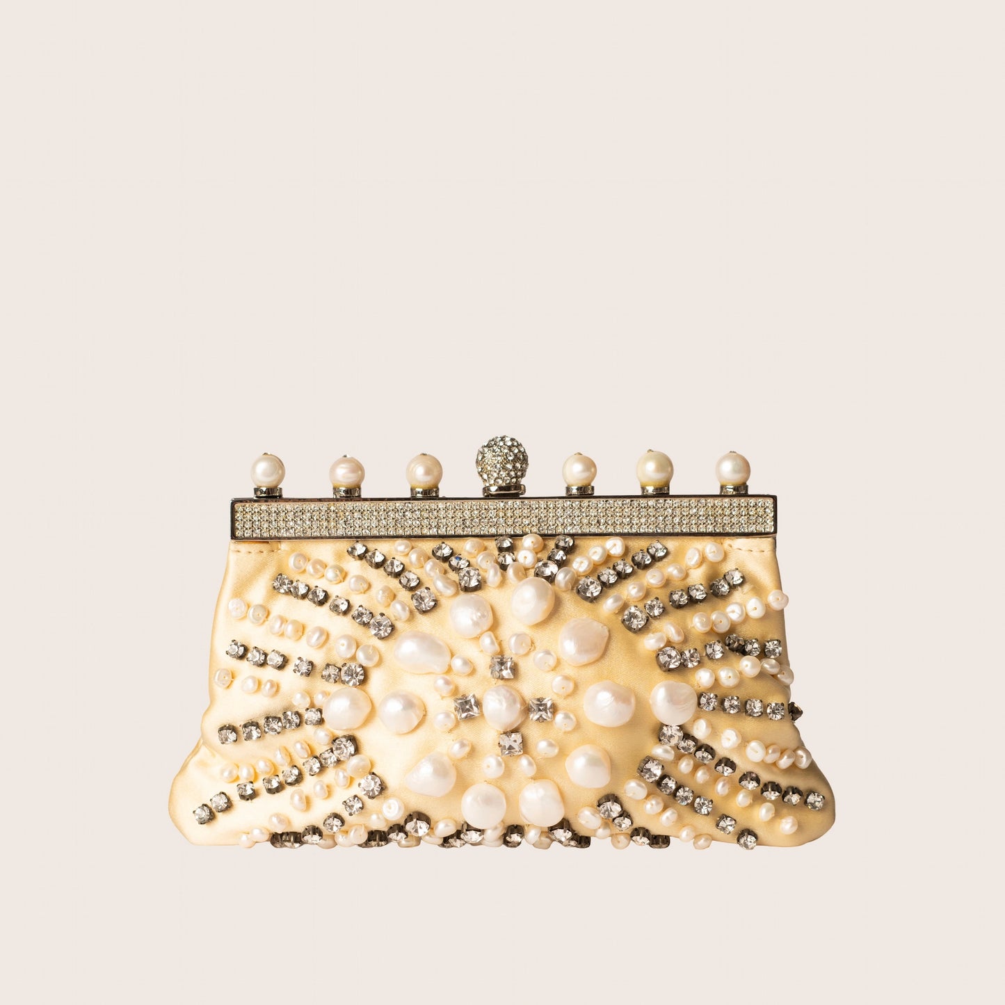 Valentino Mother of Pearl and Crystal-Embellished Clutch