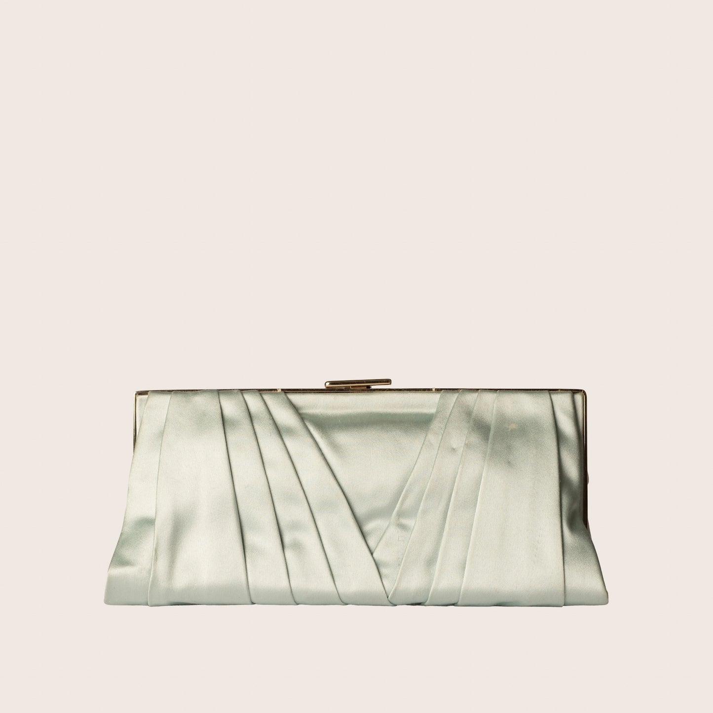 Valentino Mint Green Satin Crystal Blossom Clutch