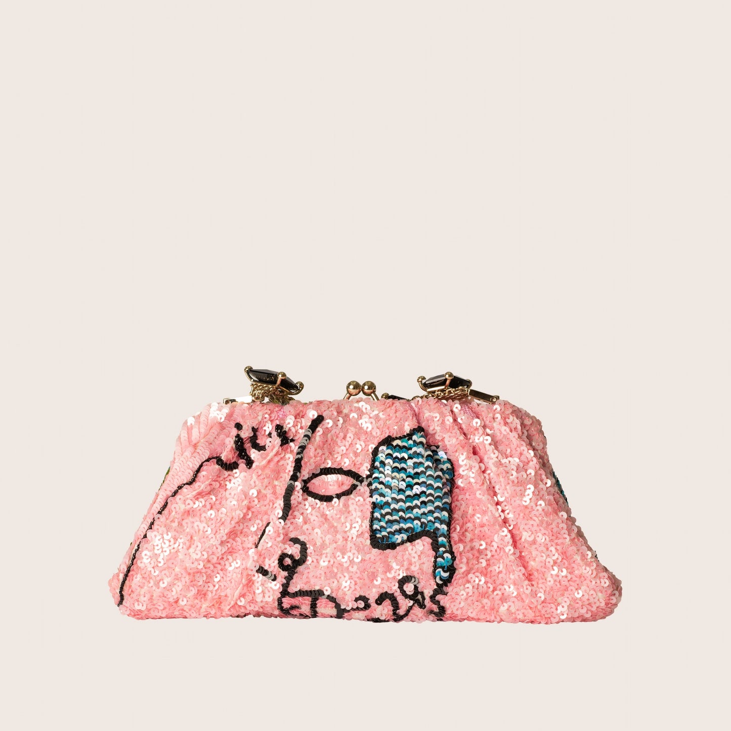 Valentino Sequin Graffiti Clutch