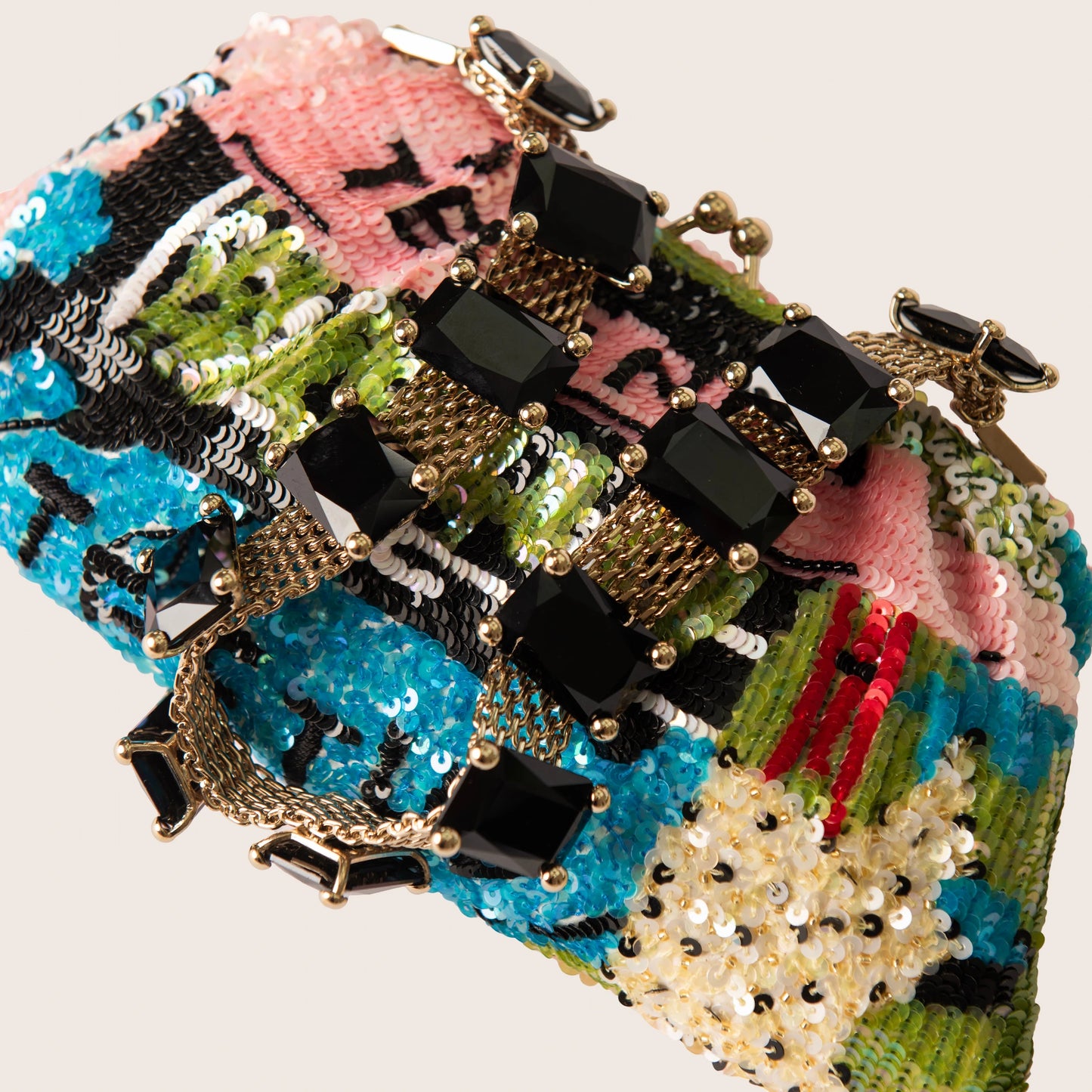 Valentino Sequin Graffiti Clutch