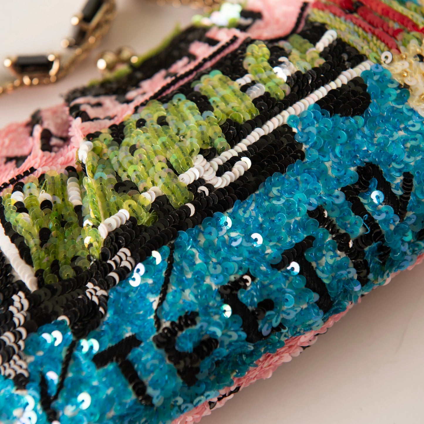 Valentino Sequin Graffiti Clutch