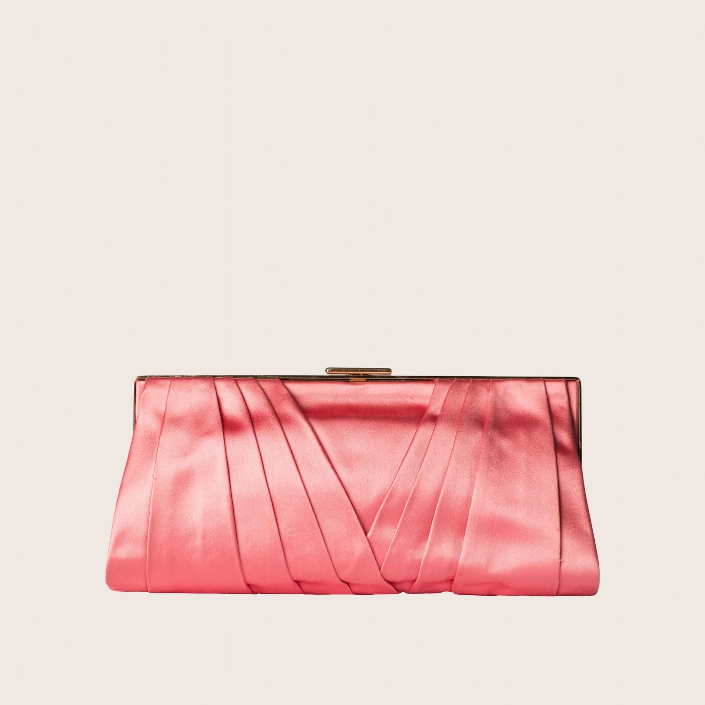 Valentino Pink Satin Clutch with Floral Crystal Detail