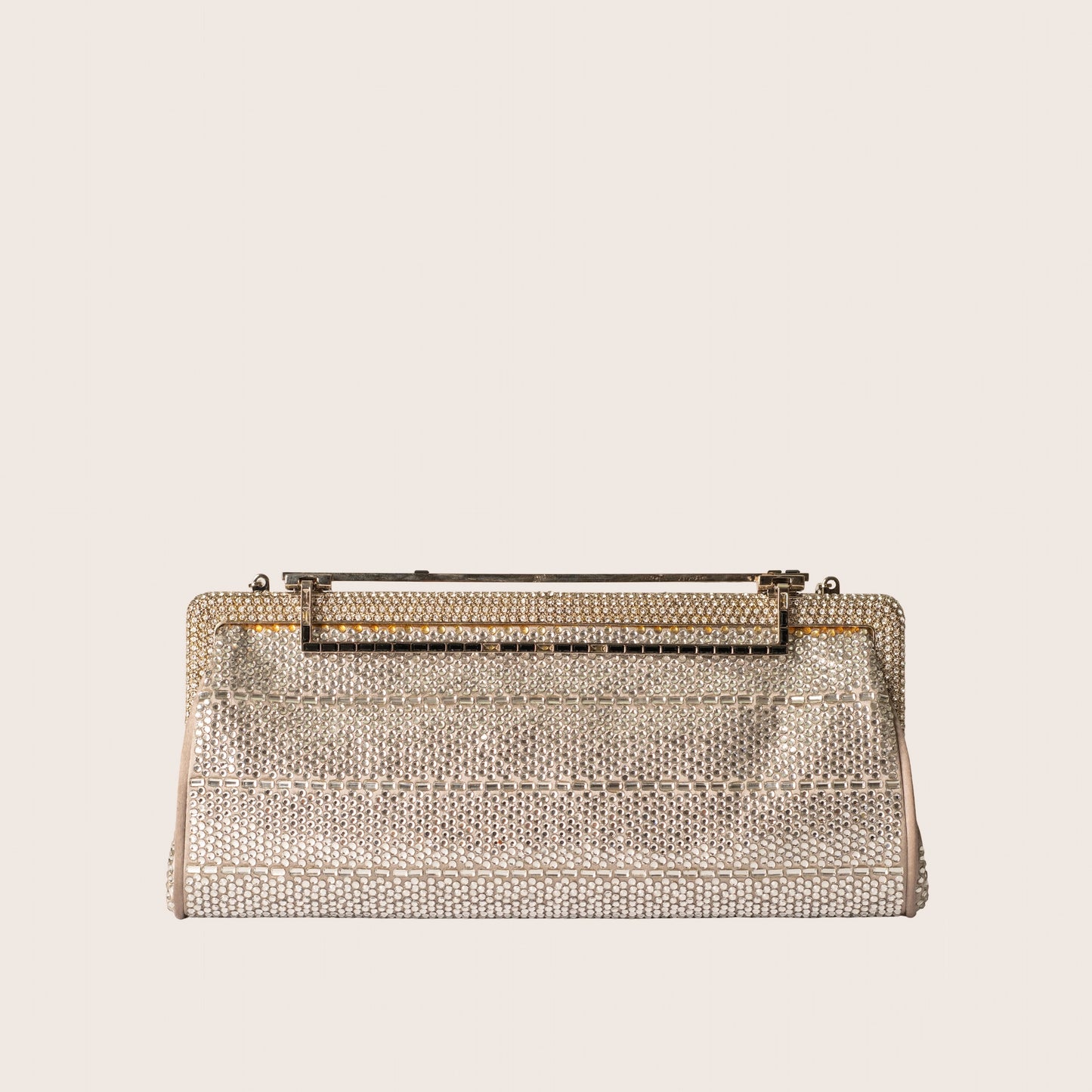 Valentino Crystal Mesh Clutch with Linear Frame Detail