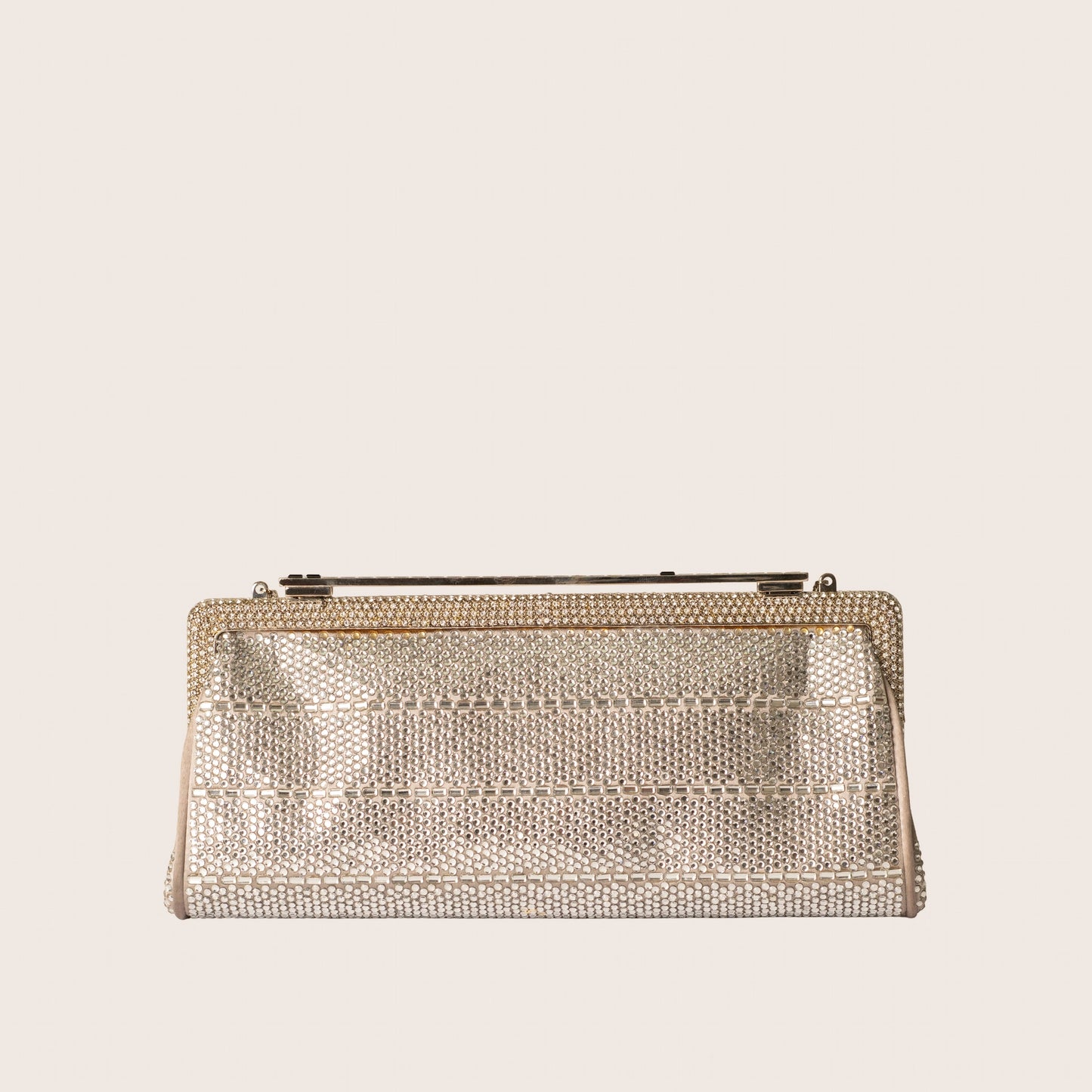 Valentino Crystal Mesh Clutch with Linear Frame Detail