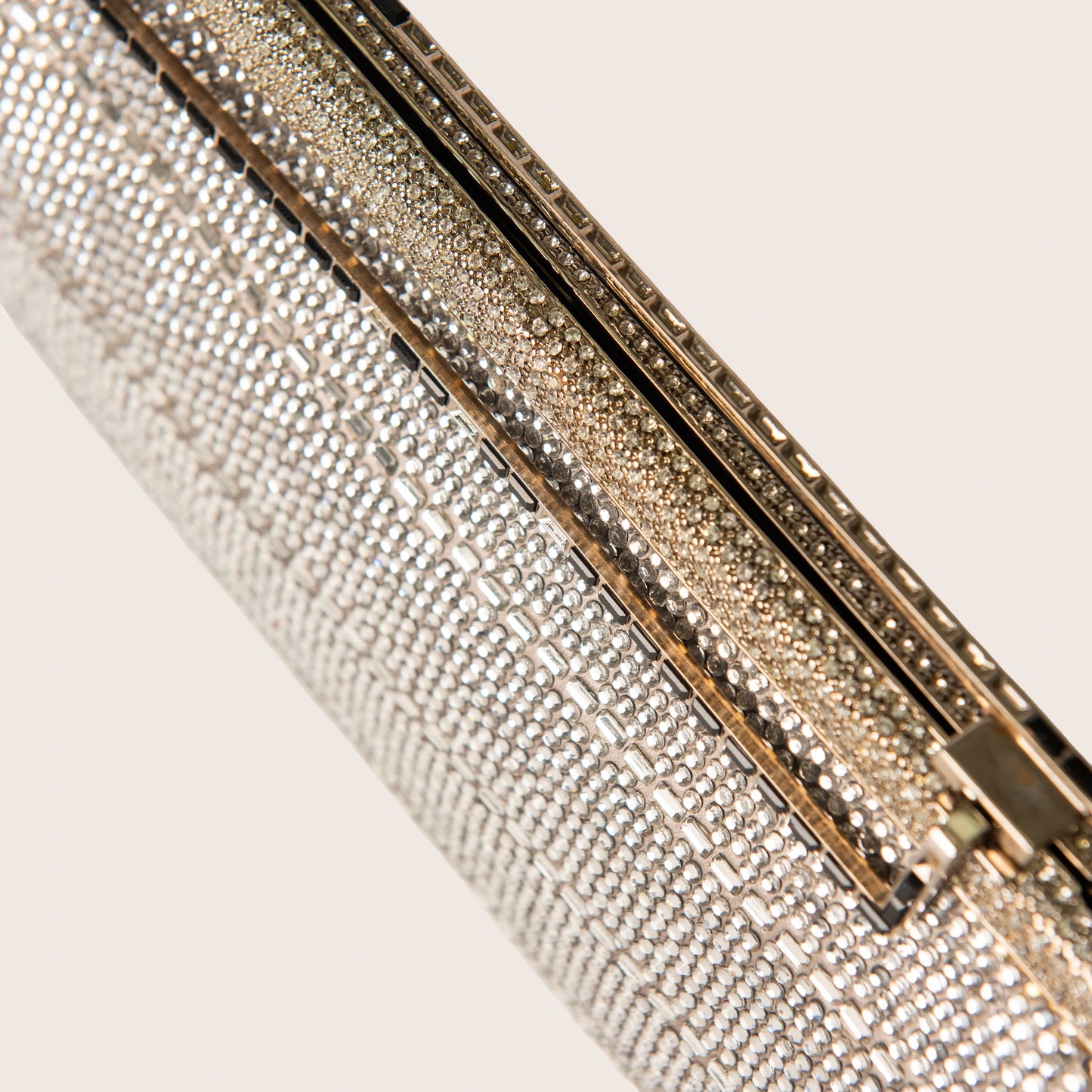 Valentino Crystal Mesh Clutch with Linear Frame Detail