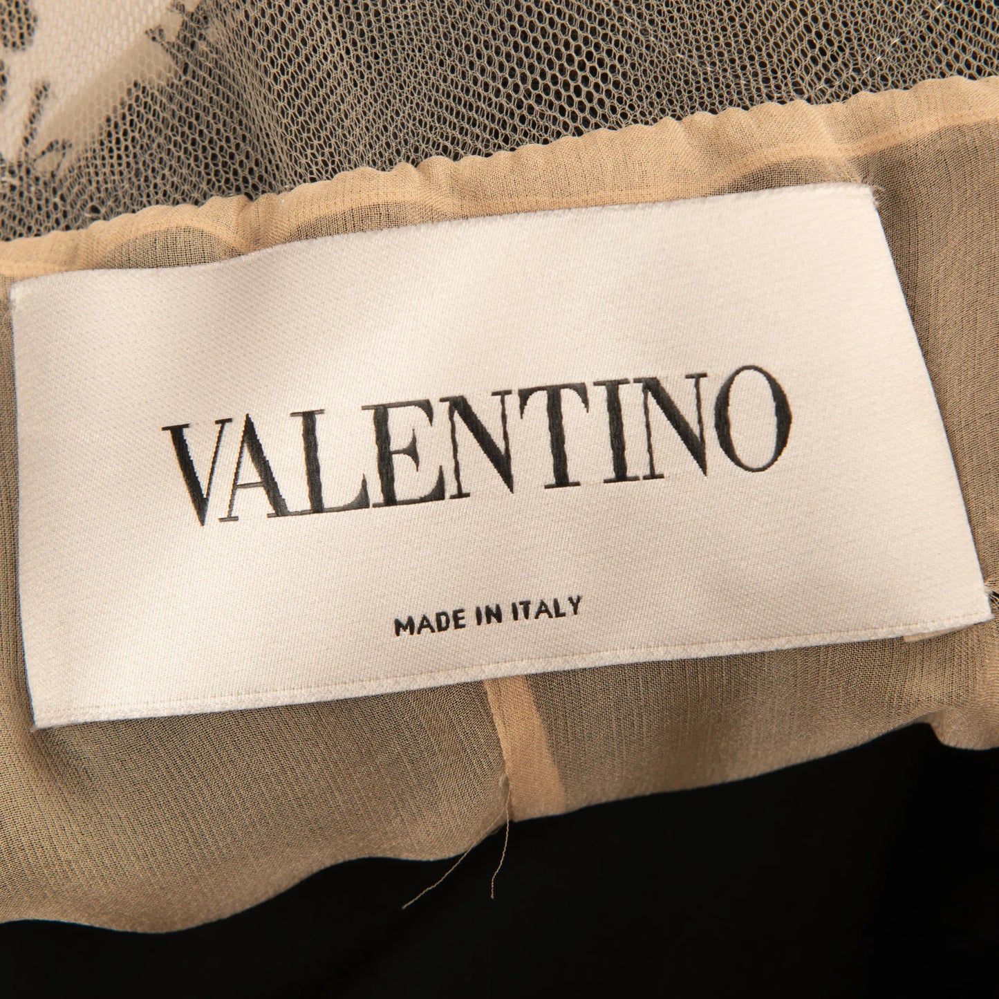 Valentino Black Evening Gown with Lace Detailing