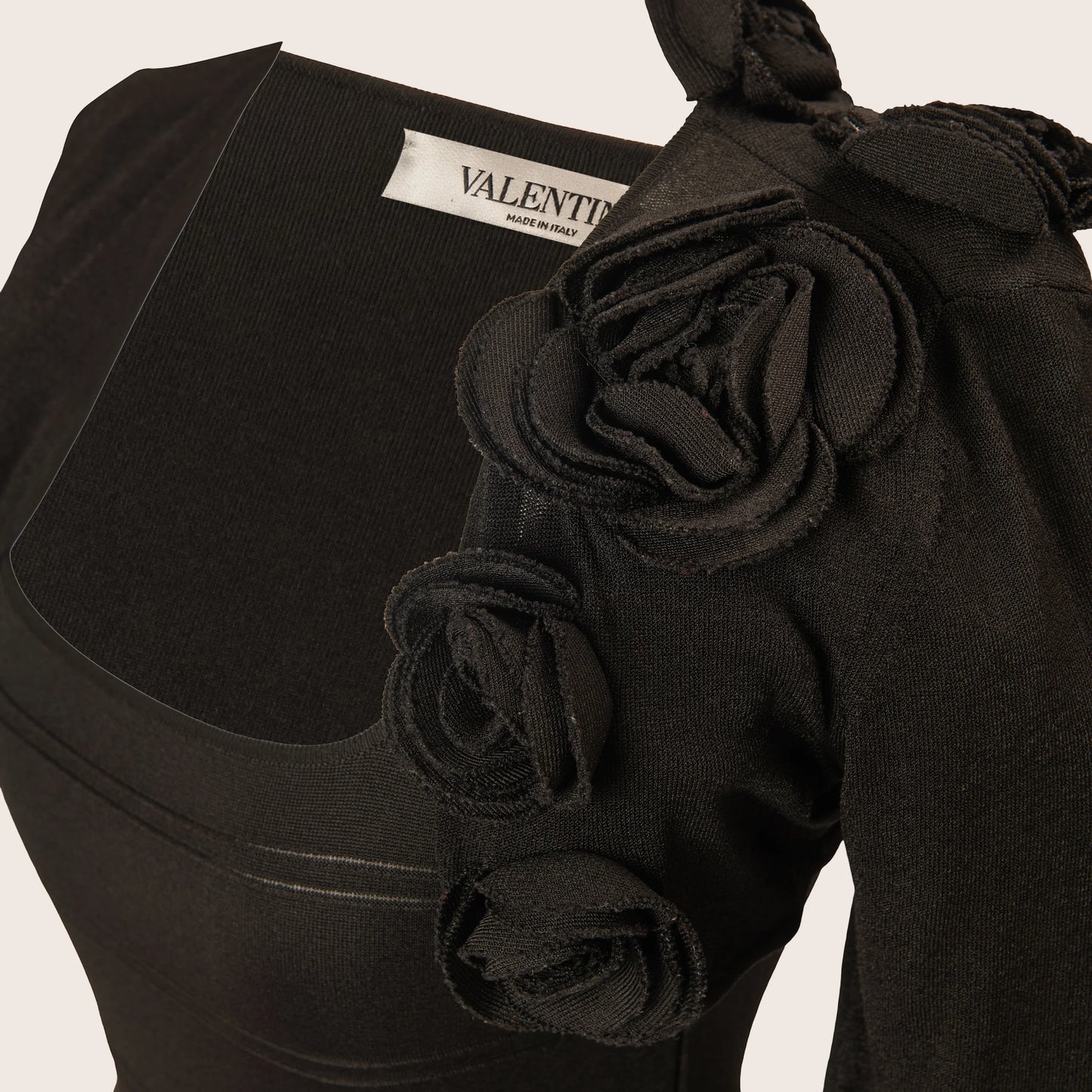 Valentino Black Floral Embellished Midi Dress