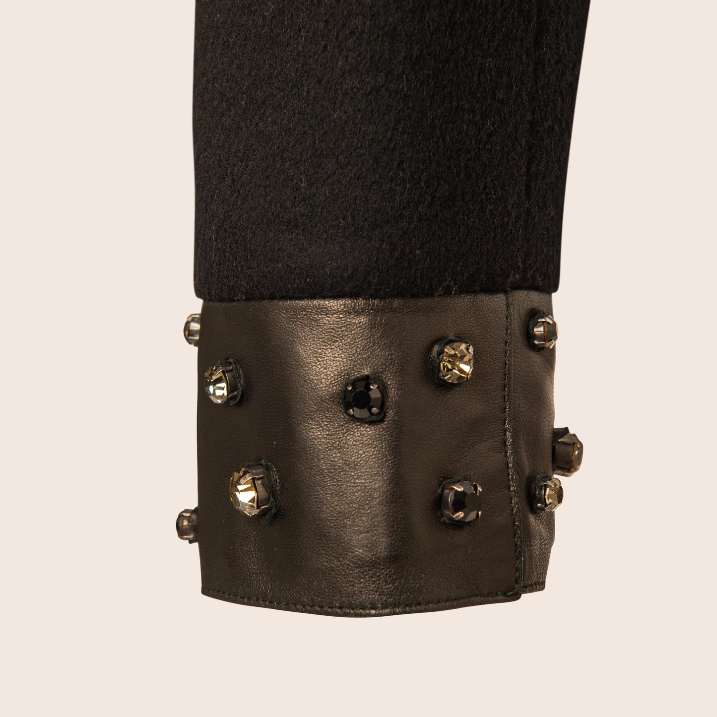Valentino Black Studded Belted Coat
