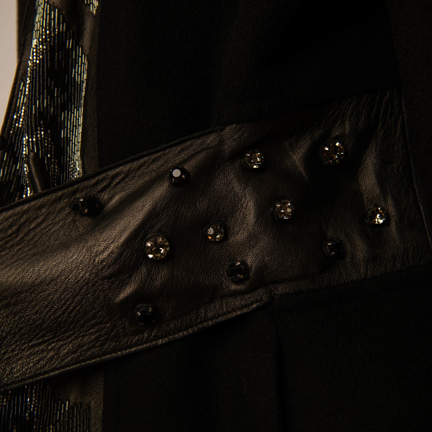 Valentino Black Studded Belted Coat
