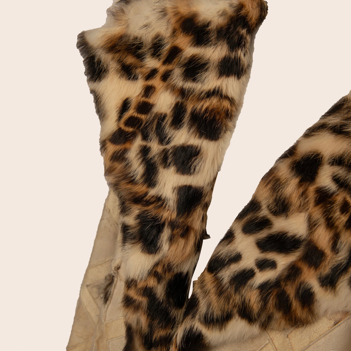 Versace Beige Embellished Fur Collar Coat