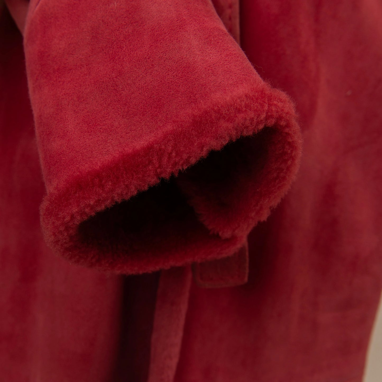 Versace Red Shearling Fur Coat