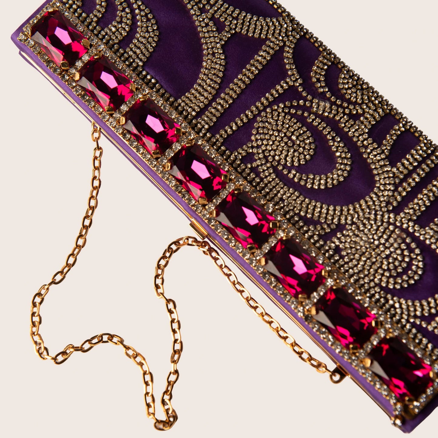 Valentino Purple Satin Clutch